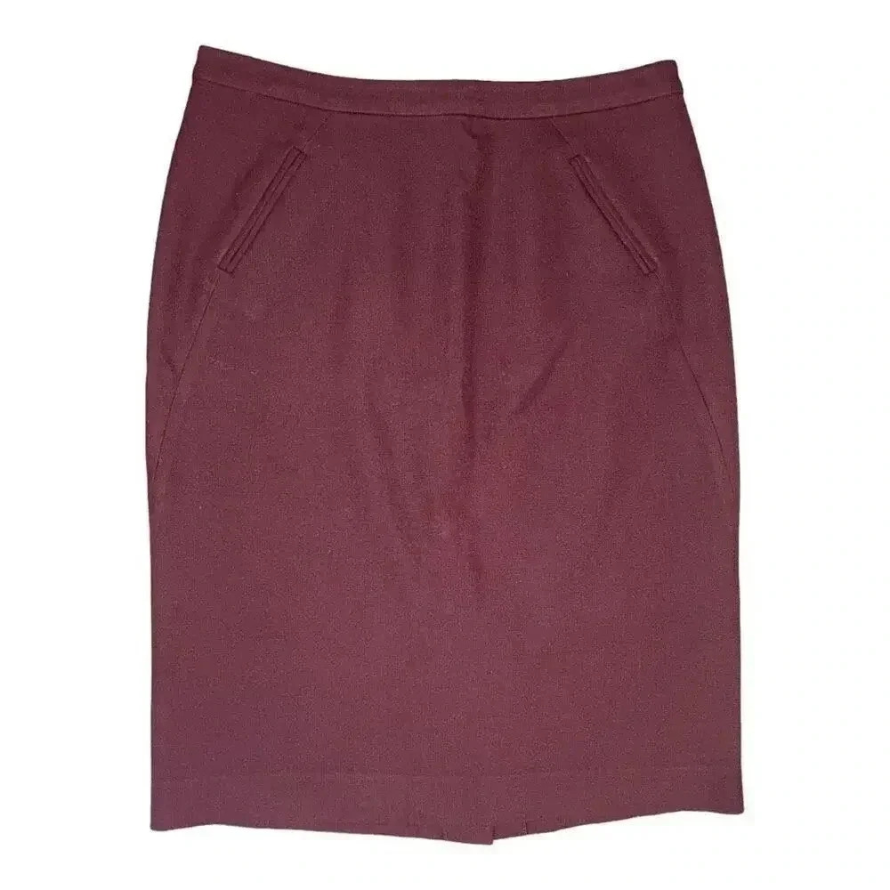 Loft Women’s Size‎ 2 Plum Pencil Skirt With Back Zipper And Slit Pockets